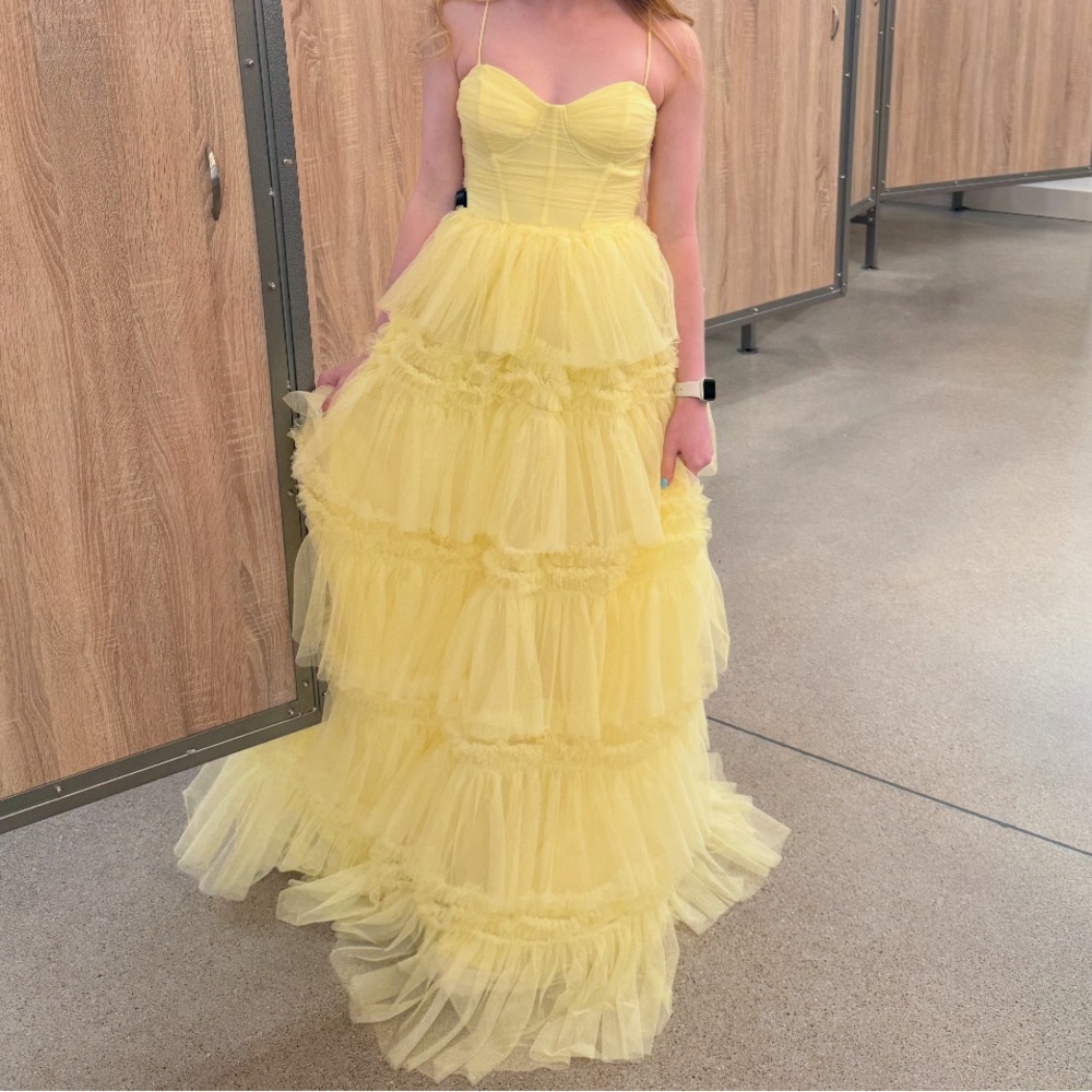 Yellow Ruffle Windsor Prom Dress